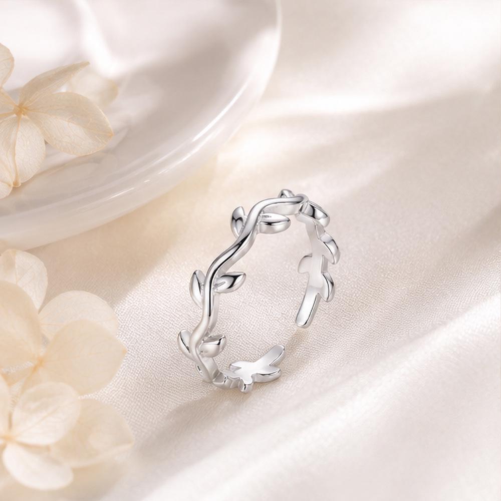 Adjustable S925 Sterling Silver Branch & Vine Ring - Mori-kei Natural Artistic Style for Women