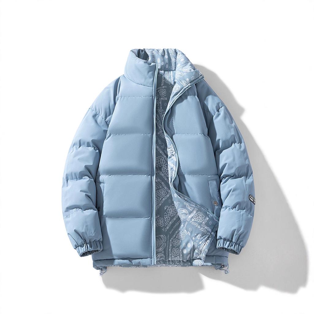 Winter Cotton-padded Men and Women Cotton-padded Jacket Stand Collar Cotton-padded Jacket Thick Double-sided Wear Thick Youth Bread and Clothing.