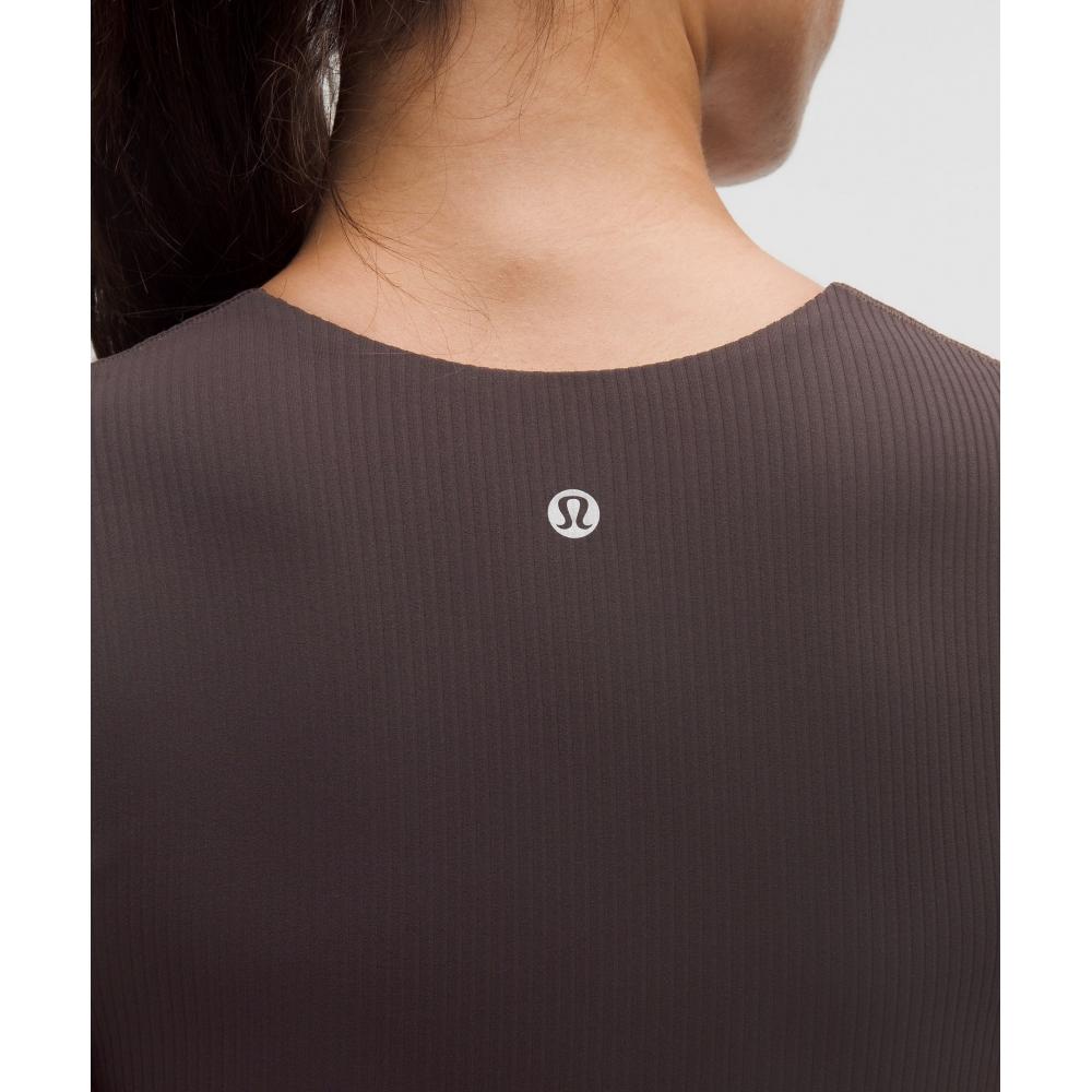 Lululemon All IT Takes RiBBeD Nulu V Neck T shirT  B D Cups Sequoia