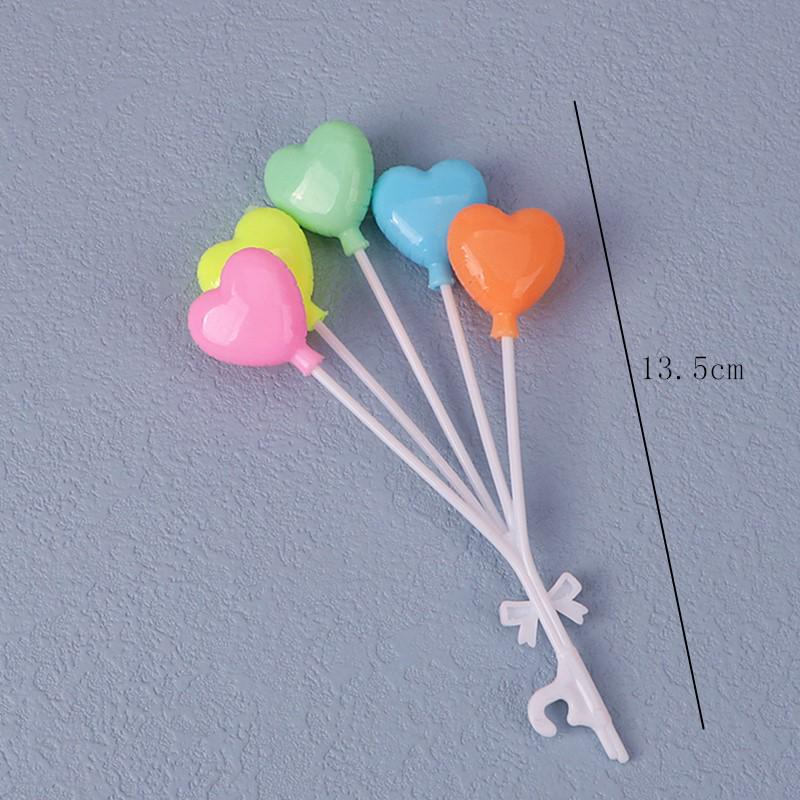 Colorful Macaron Cartoon Balloon Cake Toppers & Insert Cards for Kids' Baking Decor