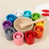 Color Sorting Cups and Balls Toy for Engaging Early Childhood Education and Hand Skill Learning and Training Activity