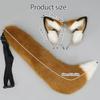 Halloween Foxes Ear Headpiece With Plush Tail Accessory Soft Furry Plush Costume Accessory For Family Parties
