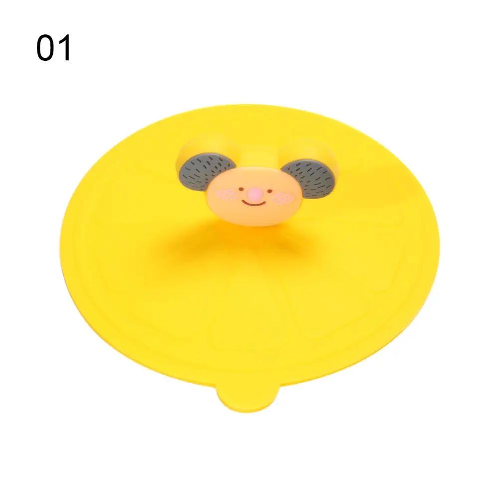 1Pcs Transparent Cartoon Cute Silicone Cup Cover Heat-resistant Leak Proof Sealed Lids Cap Dustproof Cup Cover Tea Coffee Lids