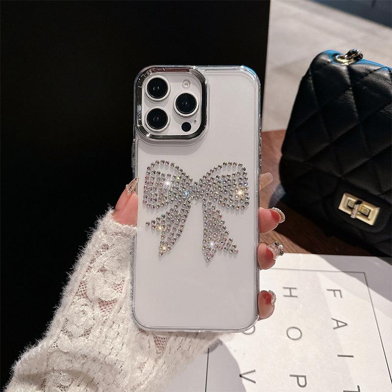 Transparent Rhinestone Mobile Phone Case for IPhone16promax Love for Apple 17 Stars 14pro Butterfly Light Luxury