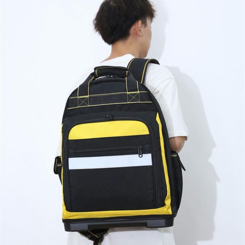 New Large Capacity Tool Backpack Waterproof Wear-resistant Heavy Duty Tool Organizer Thickened with Hard Bottom Toolkit