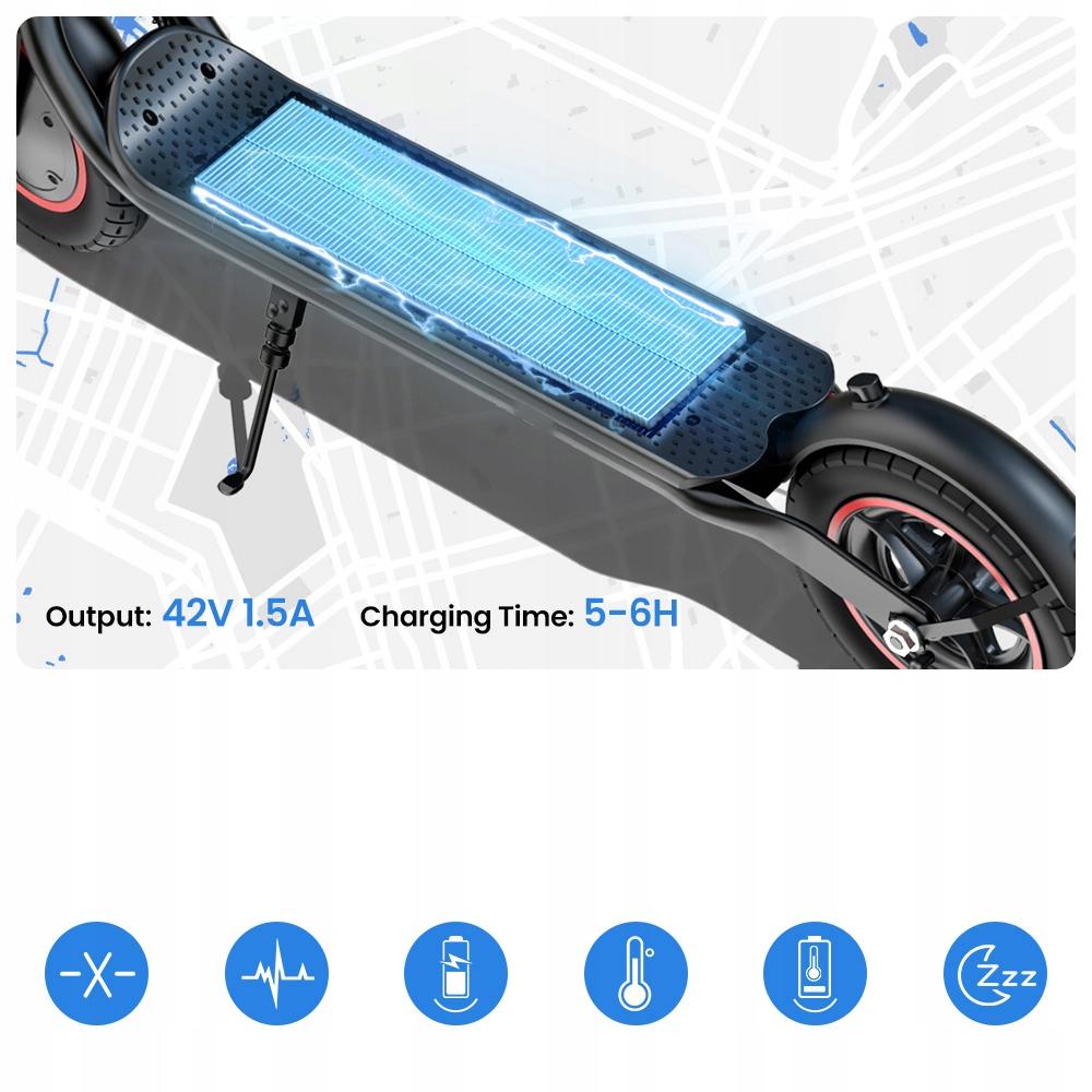 Patinete Eléctrico W6-DZ 500W Plegable 10" 37KM Ligero Doble Freno