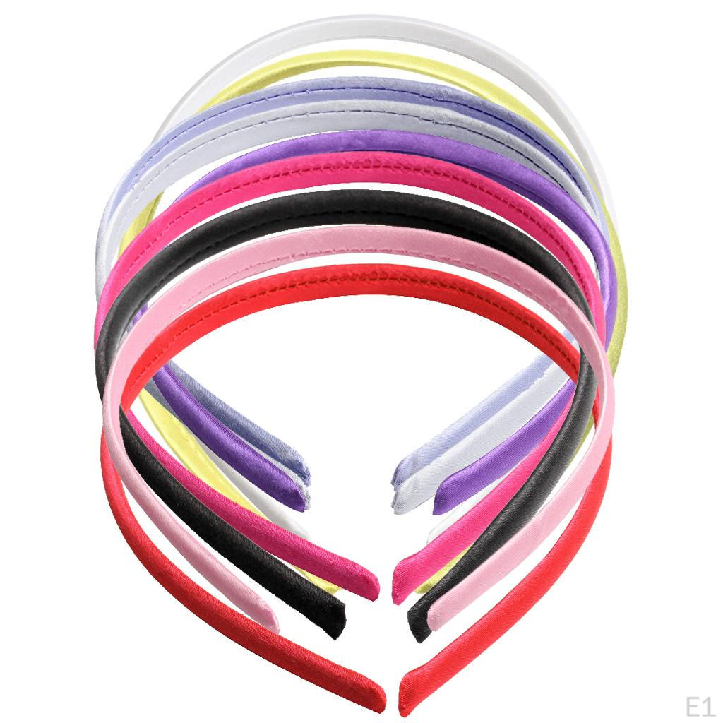 10 Pieces 0.4" Cotton Plastic Alice Band Headband DIY Hairdressing Ornaments - Yellow, As Described