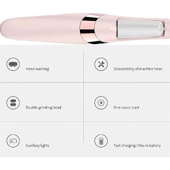 Electric Foot File Hard Skin Remover - Ergonomic Handle Design Foot Callus Remover - Rechargeable Foot File Heel Scraping - Calluses Rubbing 360°