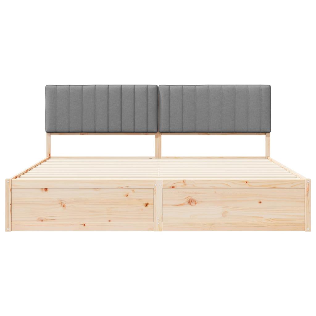 Bed Frame with Upholstered Headboard Light Grey 200 x 200 cm