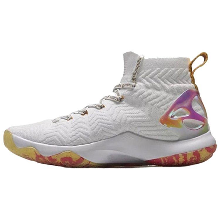 Li Ning CF Tracing The Heart Of Supo Non Slip Lightweight High Top Vintage Basketball Shoes Men's White ABAN035-6