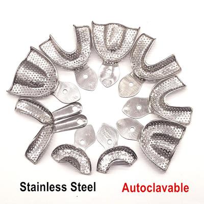 Dental Lab Equipment L/M/S Size Upper Lower Stainless Steel Impression Trays Denture Instrument Teeth Tray Dental Lab Tool