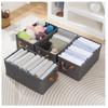 Clothes Storage Bin Foldable Cationic Clothes Organizer with Handle for Bedroom Closet Gray