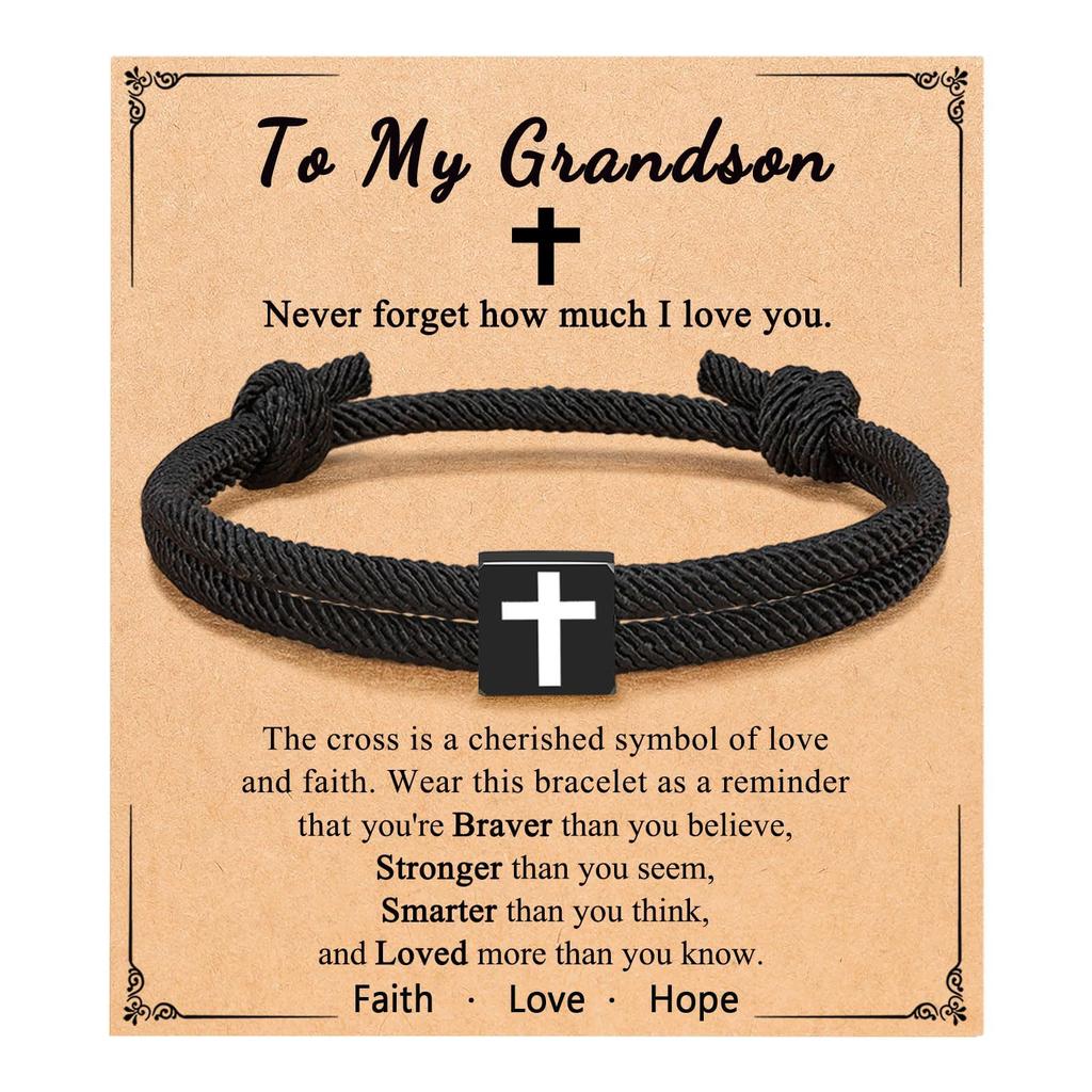 Easter Basket Stuffers for Teens Men Women Inspirational Religious Bible Verse Joshua 1:9 Cross Bracelet