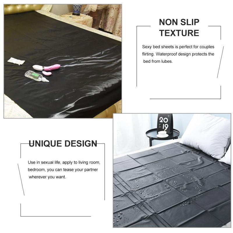 2M PVC Plastic Waterproof Sheets Home Outdoor Adult Sex Bed Cover Black/Skin Color Hypoallergenic Mattress Cover Sex