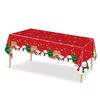 Christmas Disposable Tablecloth Red Santa Snowman Reindeer Snowflake Table Cover for Home Parties