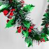 2M Christmas Green Ribbon with Red Berry Christmas Tree Hanging Garlands DIY Wedding New Year Home Decorative Ornaments