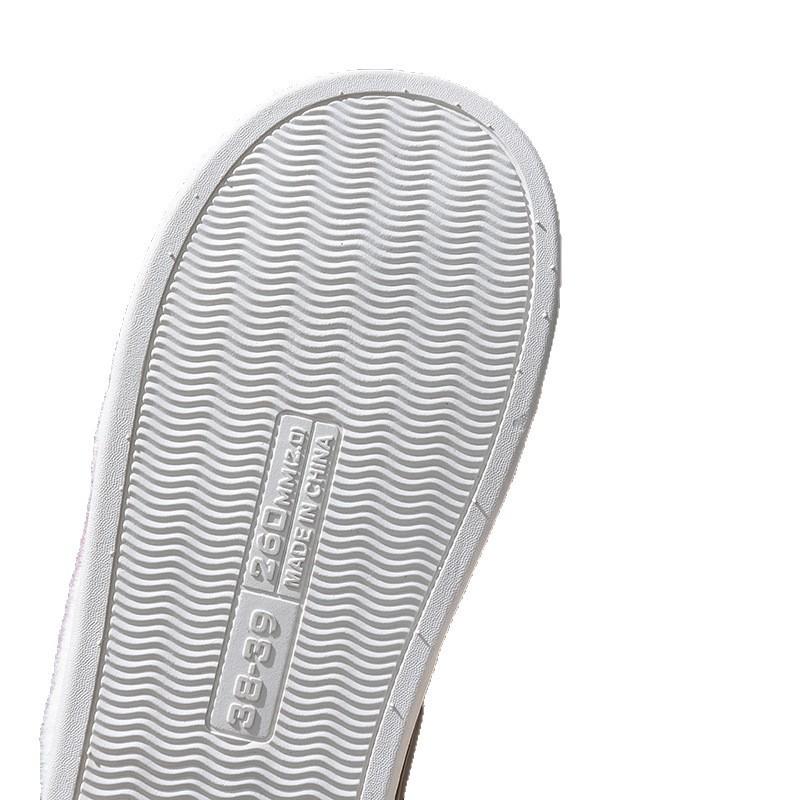 Simple striped cotton slippers couple autumn and winter 5 new indoor home warm fleece non-slip cute wool slippers