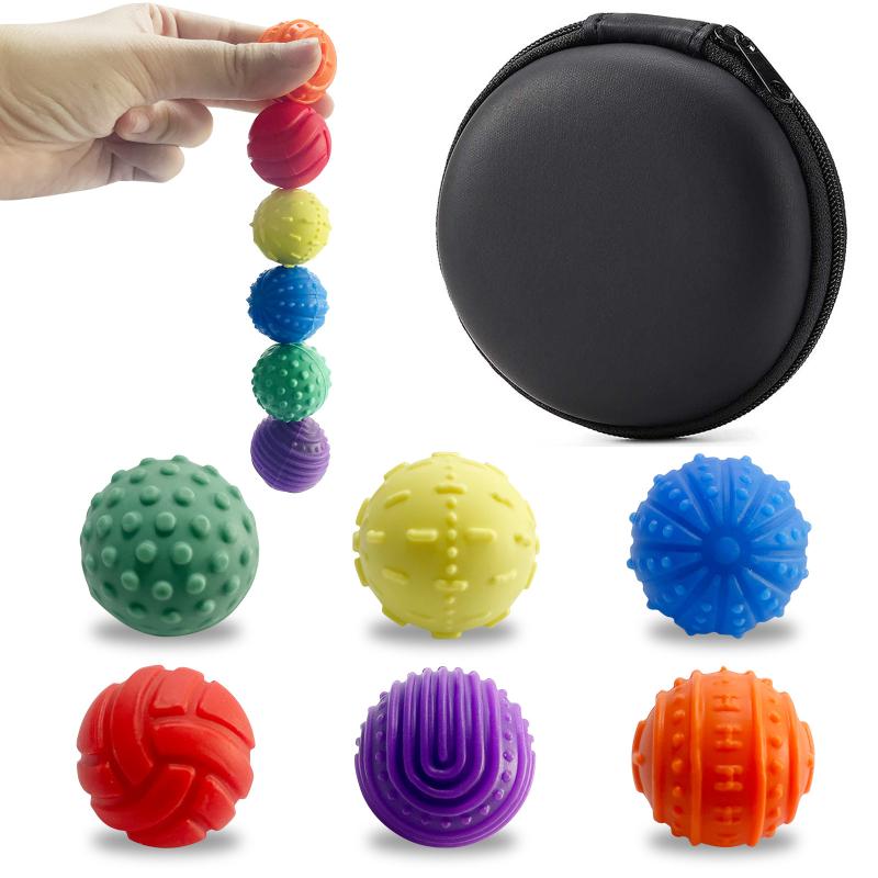 

4/6 Pcs Silicone Sensory Magnetic Ball With Storage Box Unique Elastic Magnetic Sensory Toy Decompression Soft Massage Training D