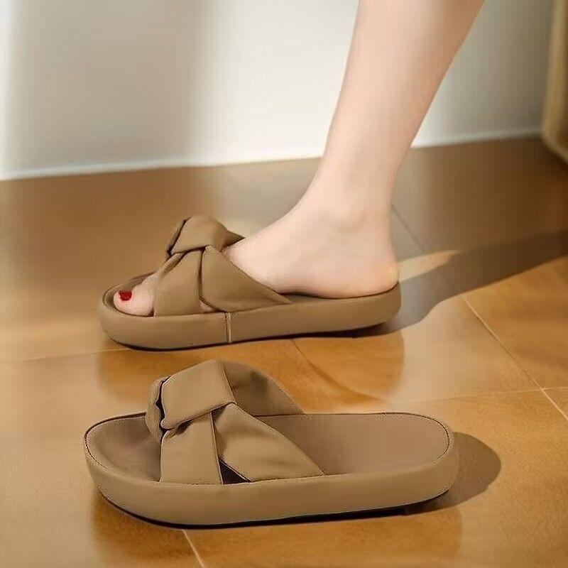 

Тапочки в китайському стилі жіночі літні 2025 нові на товстій підошві повсякденні пляжні сандалі модні універсальні сандалі на одній перемичці 35 хакі