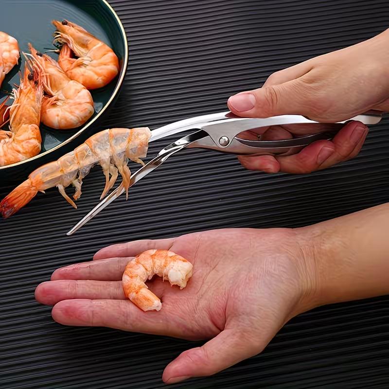 Stainless Steel Shrimp Peeler Tool Herringbone Seafood Shell Remover Lobster Crab Prawn Deveiner Kitchen Gadget for Effortless Shelling
