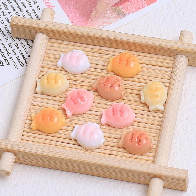 

Mini Fish Food Toy Cartoon Handmade DIY Accessories Cream Glue Resin Nail Hair Clip Materials 10pcs різнокольоровий