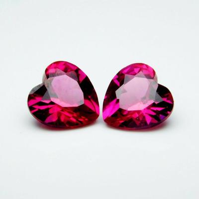 Natural Red Ruby Loose Gemstone 2.00 Ct Bloody Heart 6 Mm Pair for Jewelry Making and Crafts