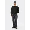 Customellow Black Oversized Lip Color Polo Long Sleeve Sweatshirt Cwtaw25611bkx