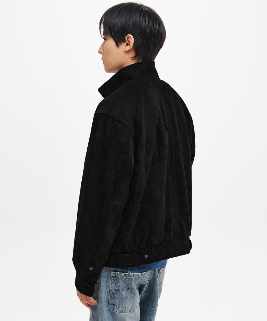 INTEMPOMOOD High-Neck Suede Jacket_Black