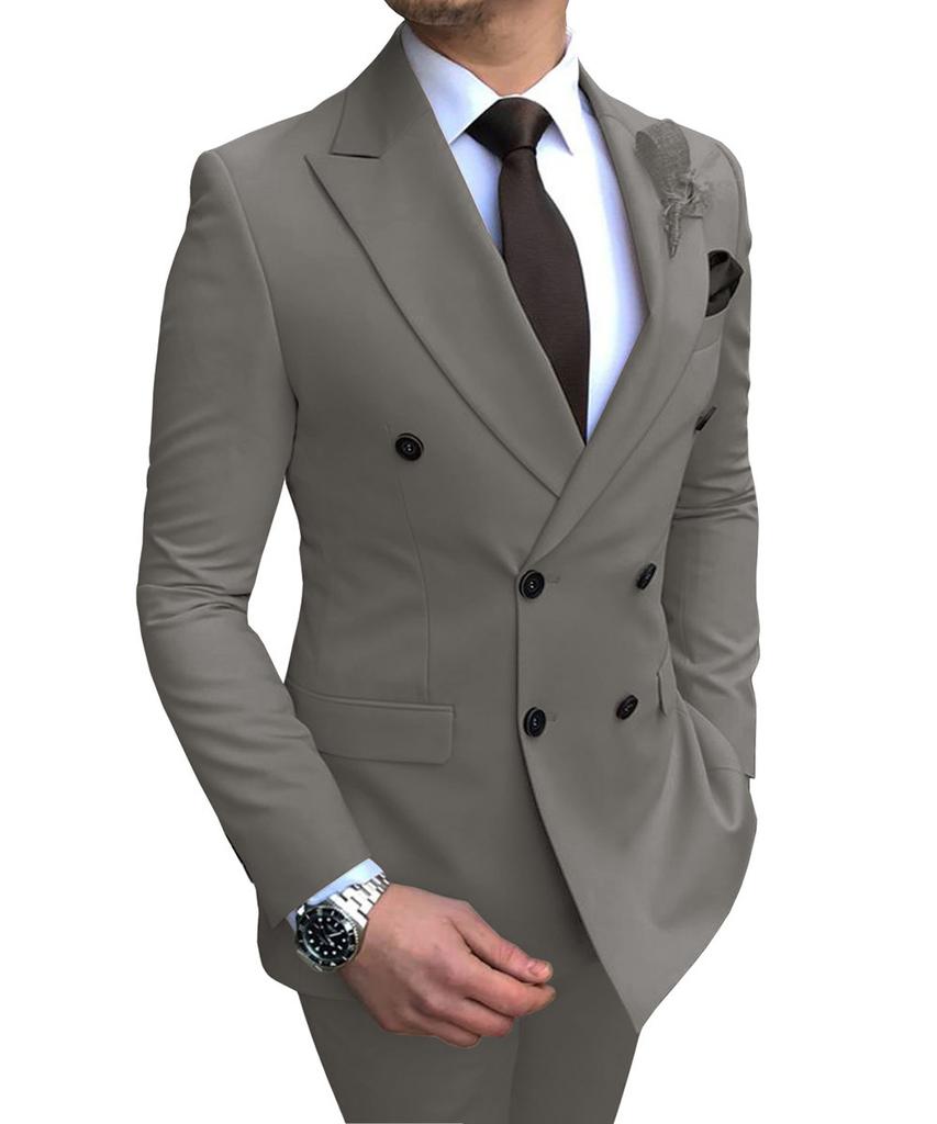 Pánský oblek Dvoudílný oblek Pánský oblek Dvouřadé zapínání Ležérní Business oblek Pánský