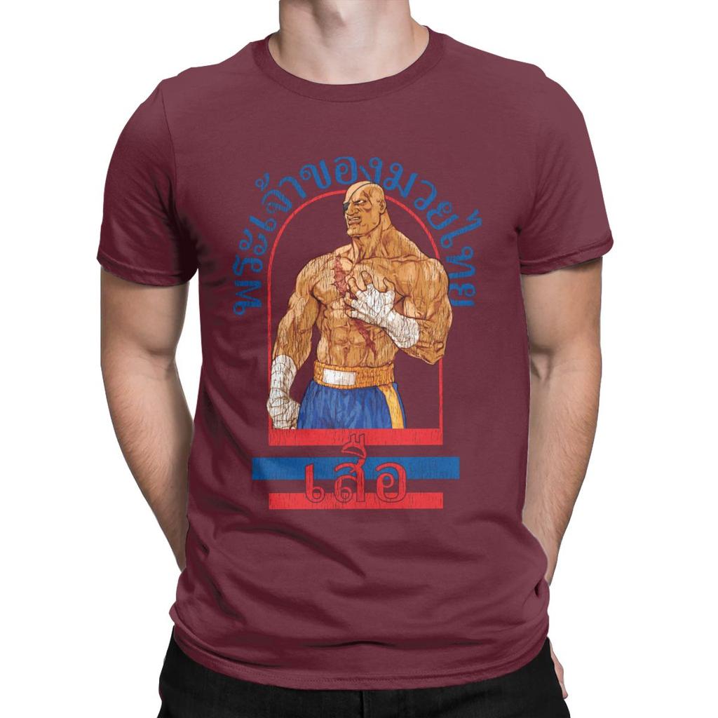 Sagat God Of Muay Thai Gym street fighter thai boxing Men's T Shirt Short Sleeve Crew Neck T-Shirt 100% Cotton Plus Size Tops