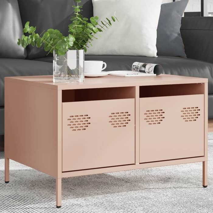 VidaXL TV Cabinet Pink 68x50x43.5 Cm Cold-rolled Steel, TV Stand, TV Buffet, Hi-fi Cabinet, TV Bench, Metal Cabinet, 851239