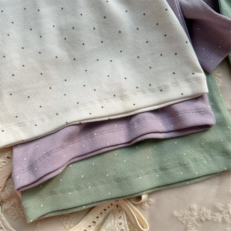 High-Elastic Polka Dot Kids' Long Johns Set - Comfortable 2-Piece Homewear