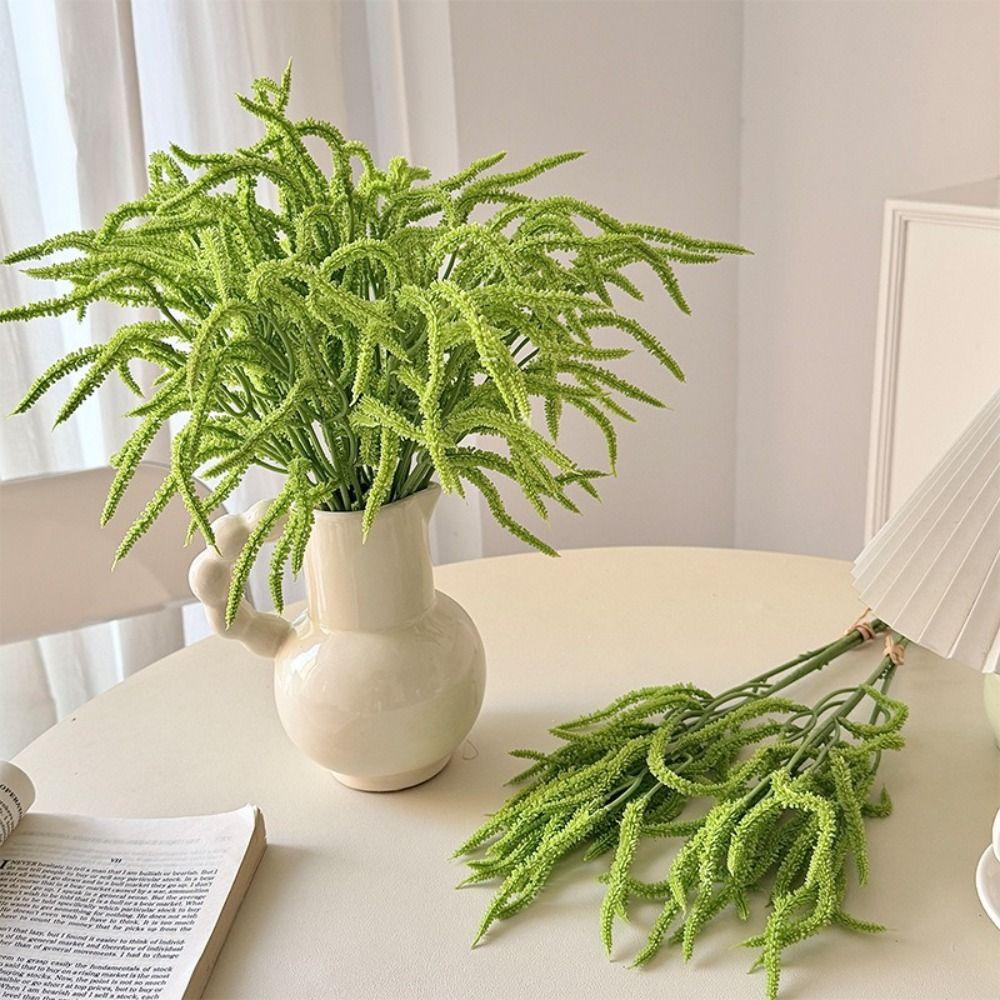 Green Artificial Plants Silicone Simulated Green Plant Lifelike Palm Vine  Home Decor