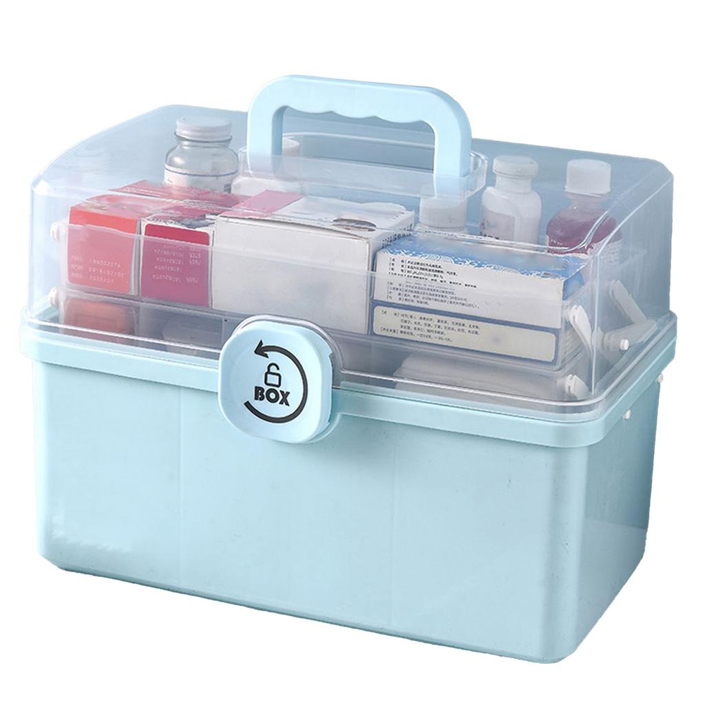 Medicine Storage Box Multipurpose Large Capacity Multi Layers Portable Medication Storage Box with Handle for Household