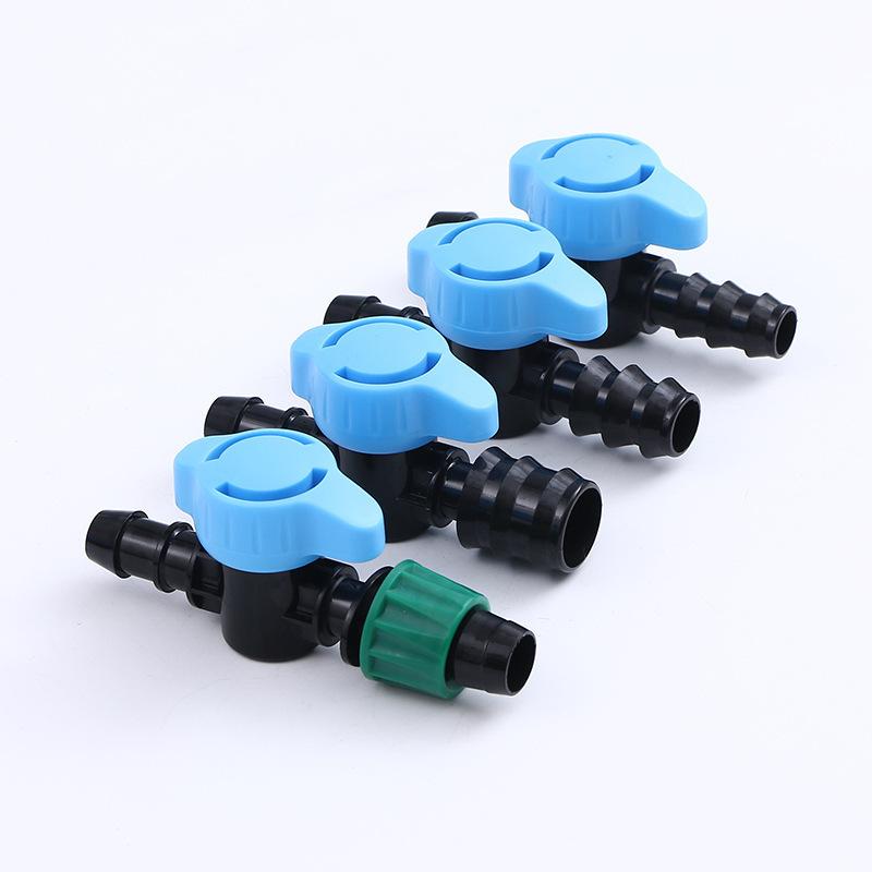 10pcs 16mm in-Line Ball Valve Drip Irrigation Plastic Water Valve Barbed Ball Valve Water,Oil,Gas for 1/2 and 5/8 Inch Tubing