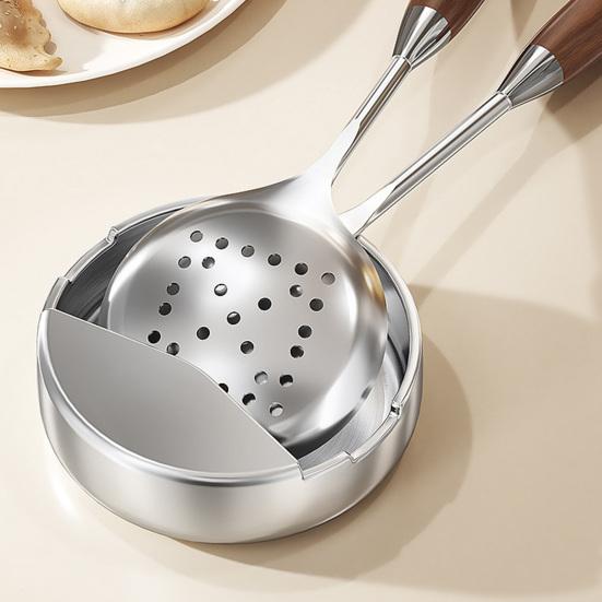 Yousheng Stainless Steel Spoon Holder Kitchen Utensil Rest with Weighted Base Self Standing Countertop Spoon Tray Heat Resistant Cooking Spoon Rest