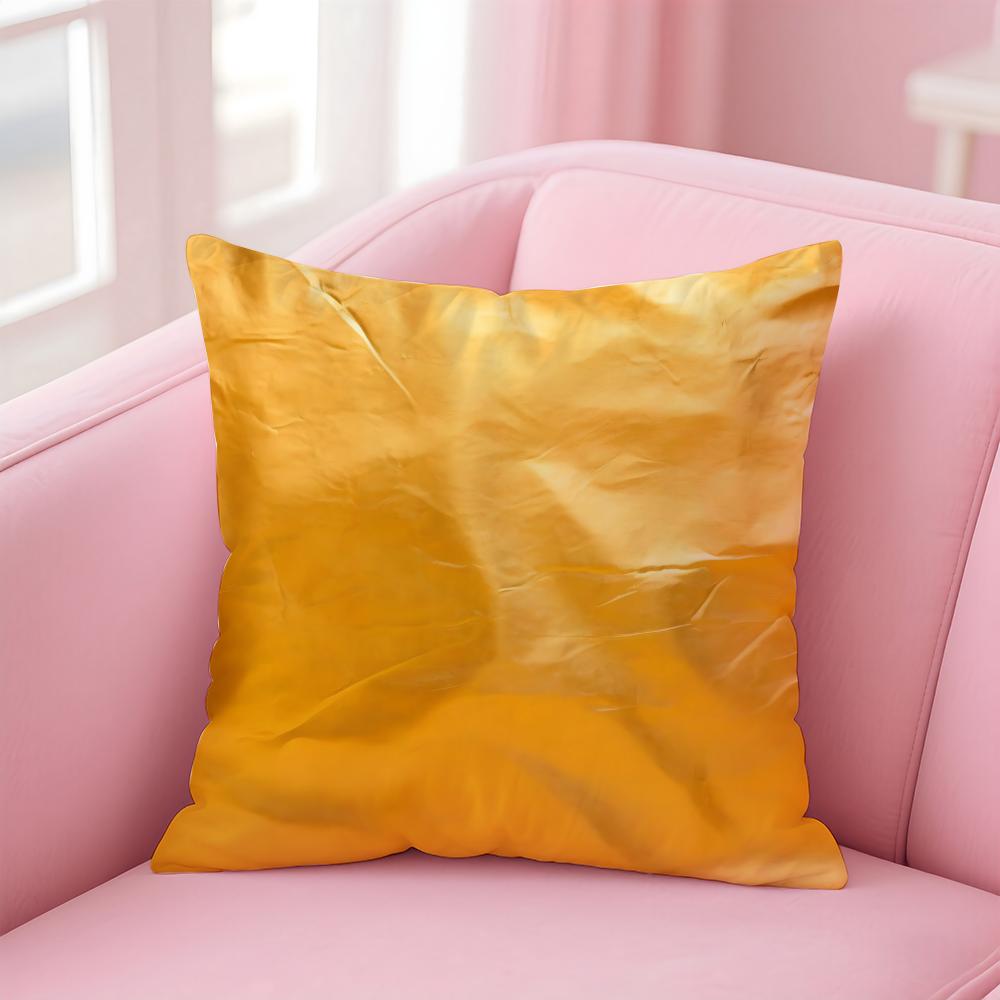 Luxe Shiny Art Gold Foil Texture Cushion Cover Pillow Case Soft Skin Friendly Fabric  Concealed Zipper