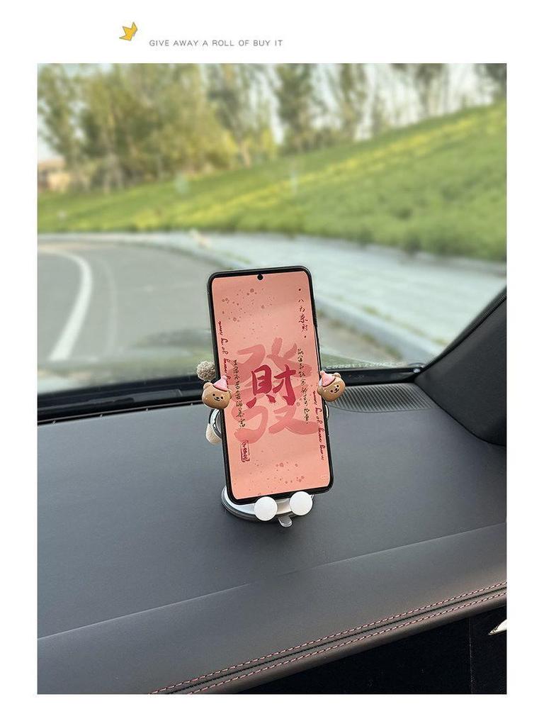 Cute Bee Dog Suction Cup Car Phone Holder & Navigation Stand for Center Console