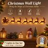 Christmas Reindeer and Sled Santa Wall Light String with Remote