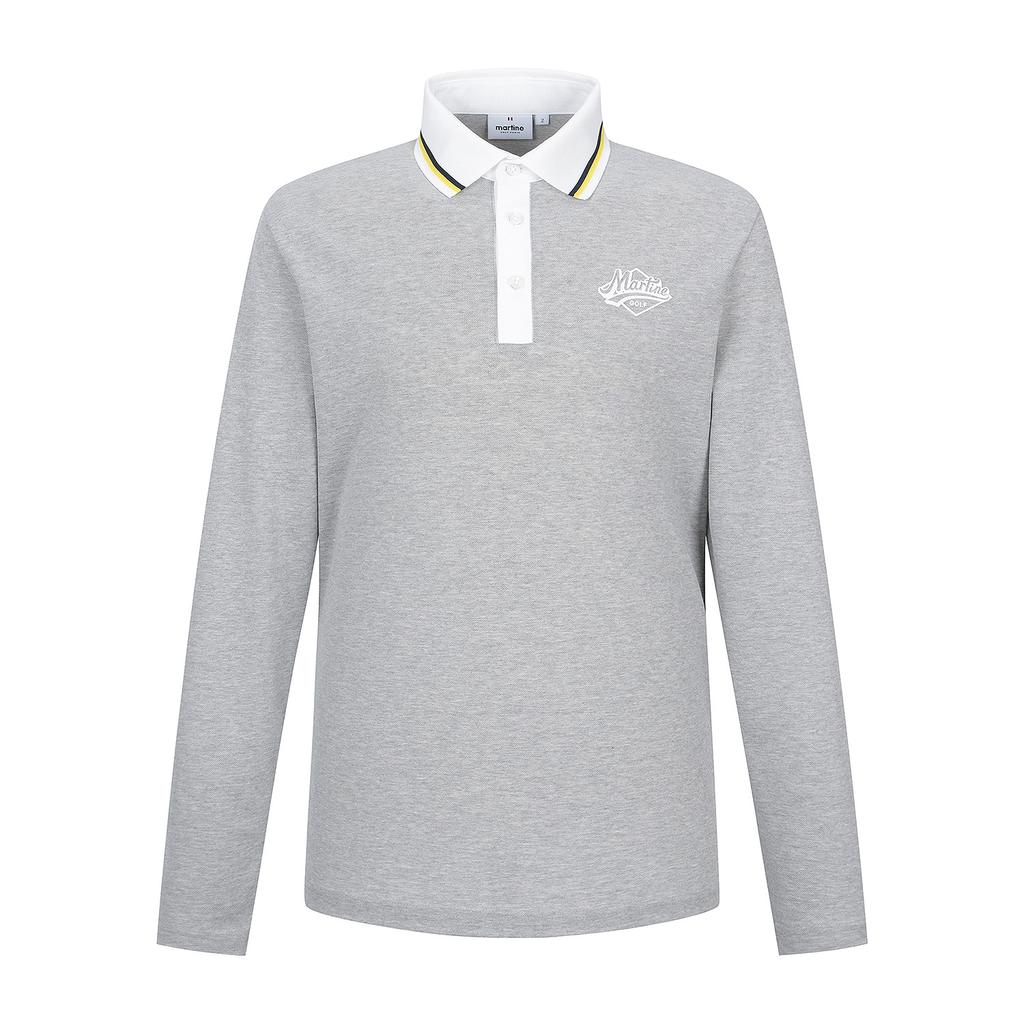 MARTINE GOLF Collar Color Matching Polo Shirts_M/Grey (Men)