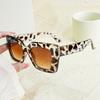 Leopard Print Square Women Gradient Eyeglasses Fashion Decorative SunGlasses Suitable for Stylish Eyewear