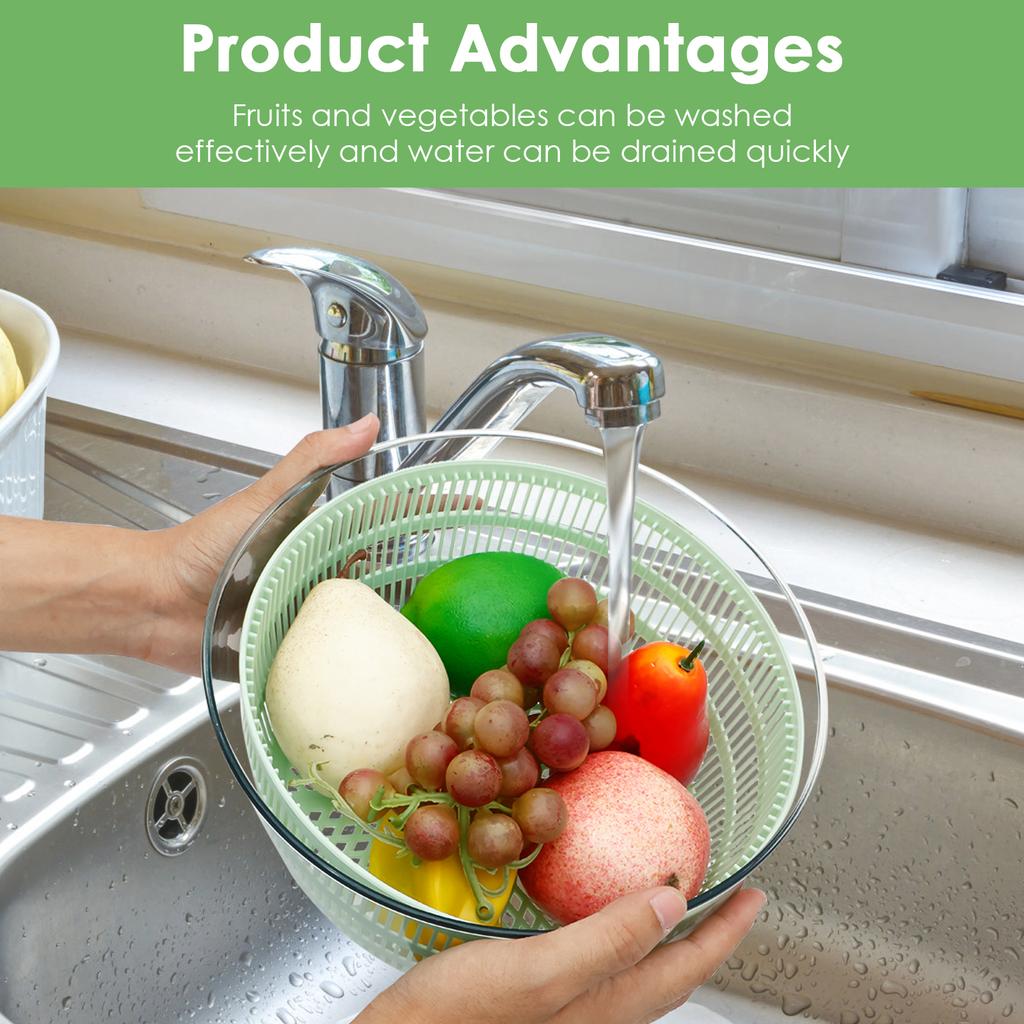 Sebze Salata Kurutucu PP Büyük Kapasiteli Salata Yıkama Emek Tasarruflu Çok Fonksiyonlu Sebze Susuzlaştırıcı Ev Tipi Marul Süzgeci