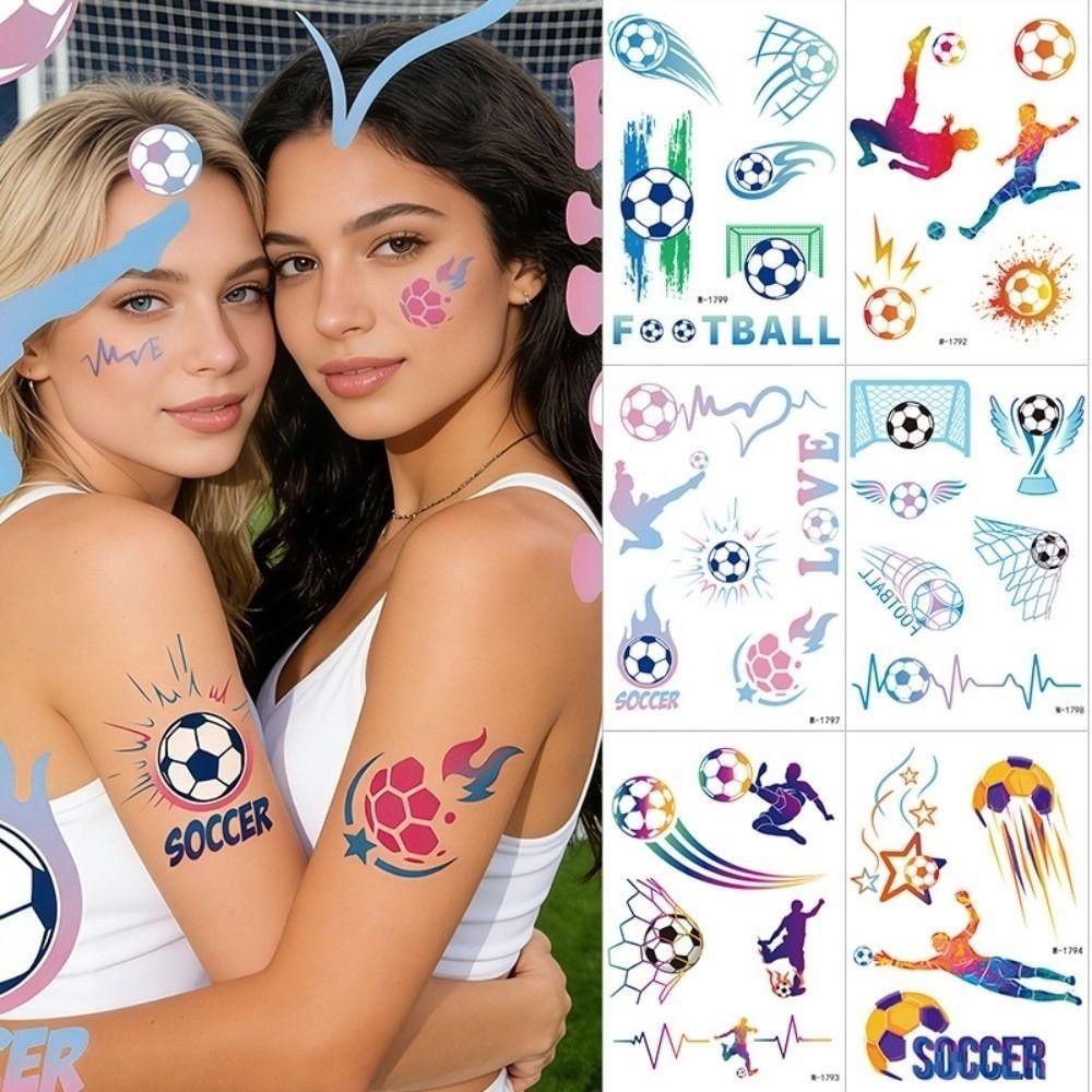 Y2k Spicy Girl Football Tattoo Stickers Featuring Fun Cartoon Ball Instant Decals Abdominal Waist