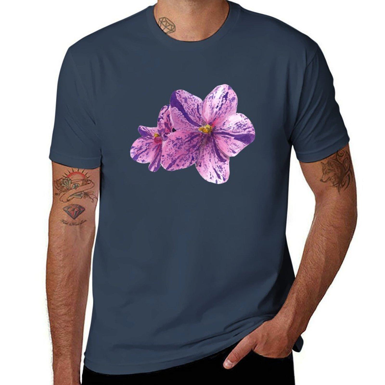 Watercolor African Violets TShirt Plus Size Loose Fit TShirt S