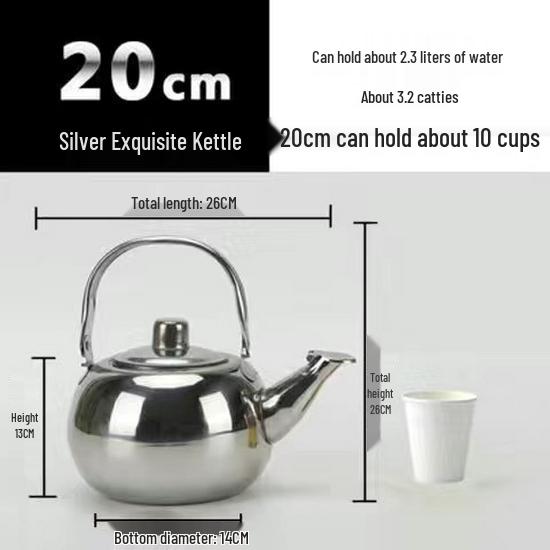 Stainless Steel Teapot Kettle with Filter - Flat/Spherical Base, Exquisite Design