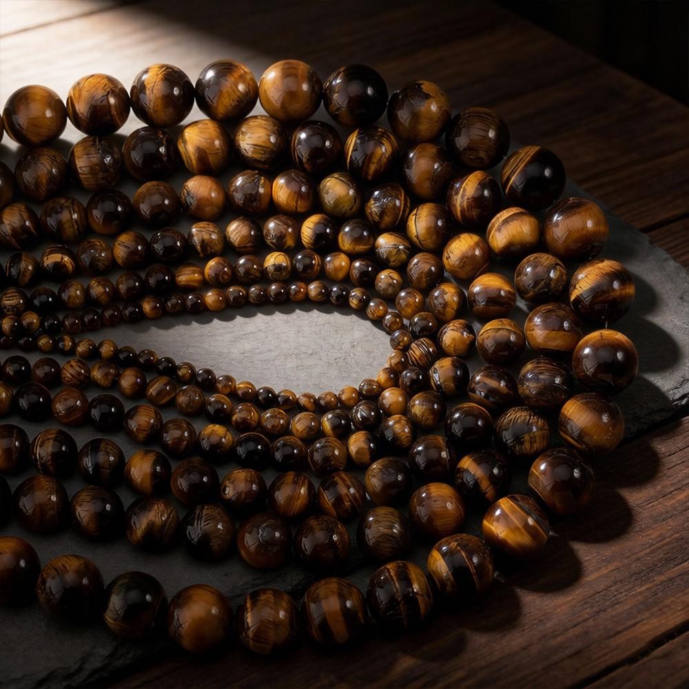 1String Amber Gold Brown Cat Eye Natural Stone Beads 4mm/6mm/8mm/10mm/12mm/14mm For Jewelry Making Bracelet Necklace Accessories