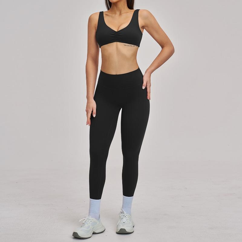 Grinding sports yoga suit Hollow neck yoga suit Sports running fitness suit S