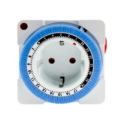 EU 24 Hours Timer Switch Timer Plug In Mechanical Grounded Programmable Smart Countdown Loop Switch Socket Indoor Auto Power Off