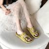 Fashion Outside Platform Slippers Women's Summer New Round Toe Open Toe Metal Buckle Soft Bottom Non-slip Beach Flip-flops