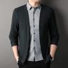 Men’s Casual Two-in-One Shirt Collar Knit Cardigan